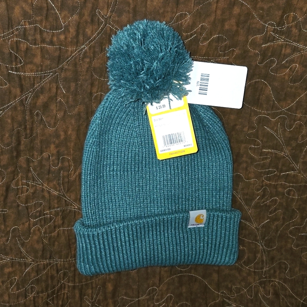 NWT Carhartt Knit Pom-Pom Cuffed Beanie